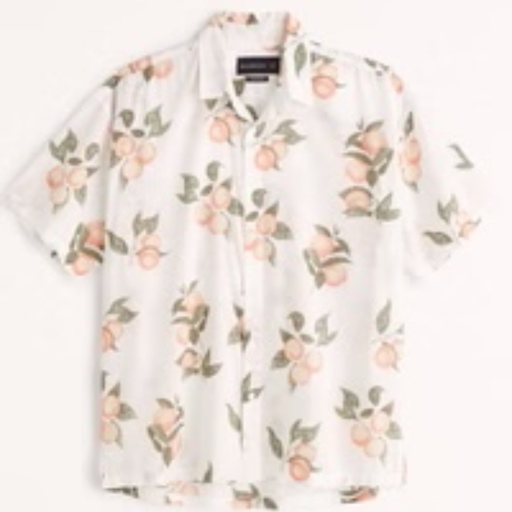 Abercrombie & Fitch Men's Short-Sleeve Button-Up Shirt